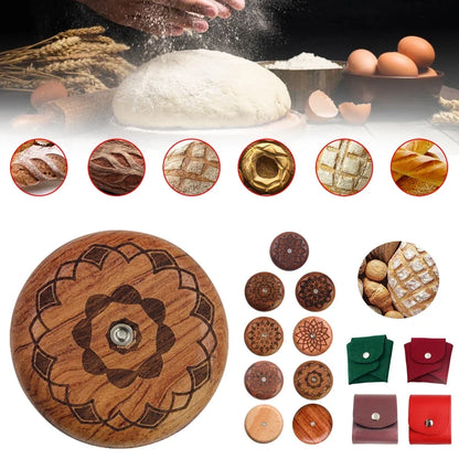 Wooden Bread Lame Tool – Dough Scraper & Scoring Knife with Blade for Bakery, Slicer/Cutter, Arc Curved Design, 1PC