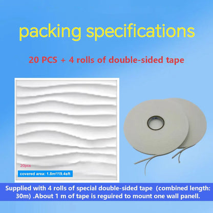 20PCS 3D Wall Panels 30x30cm Decorative Wall Tiles – Modern Peel & Stick Wall Decor for Living Room, Bedroom, Office & Hotel