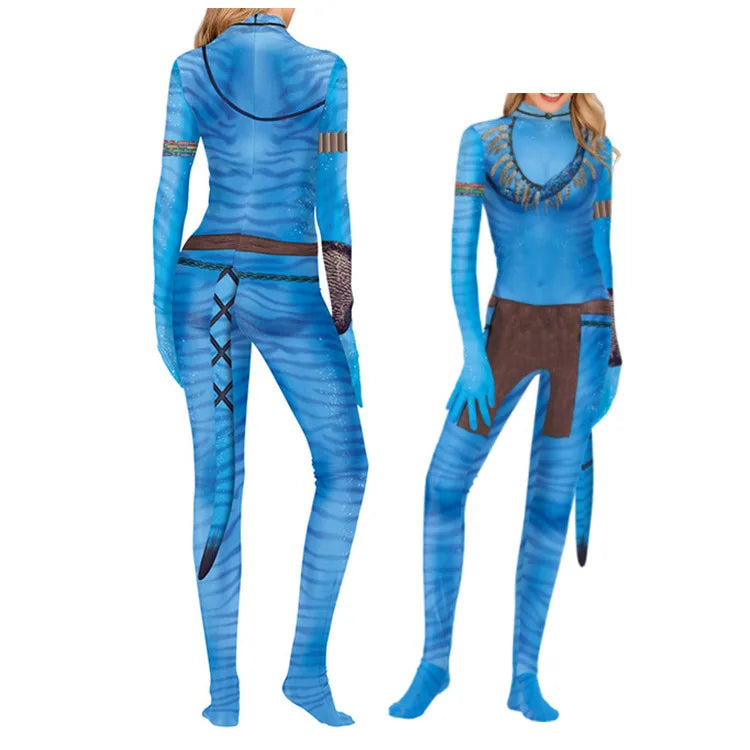 Avatar The Way of Water Costume - Unisex Alien Tail Bodysuit for Halloween Cosplay & Parties