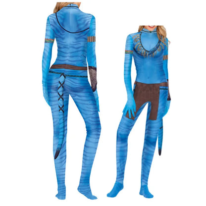 Avatar The Way of Water Costume - Unisex Alien Tail Bodysuit for Halloween Cosplay & Parties