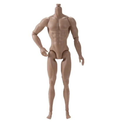 1/6 Male Action Figure Doll — 35cm Multi-Joint Strong Man Body with 13 Joints DIY Toy (White/Normal/Tan)