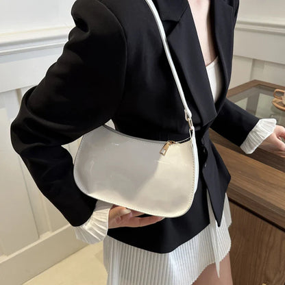 Retro Solid Color PU Leather Shoulder Bag – Fashion Women's Handbag, Casual Designer Hobo Underarm Bag