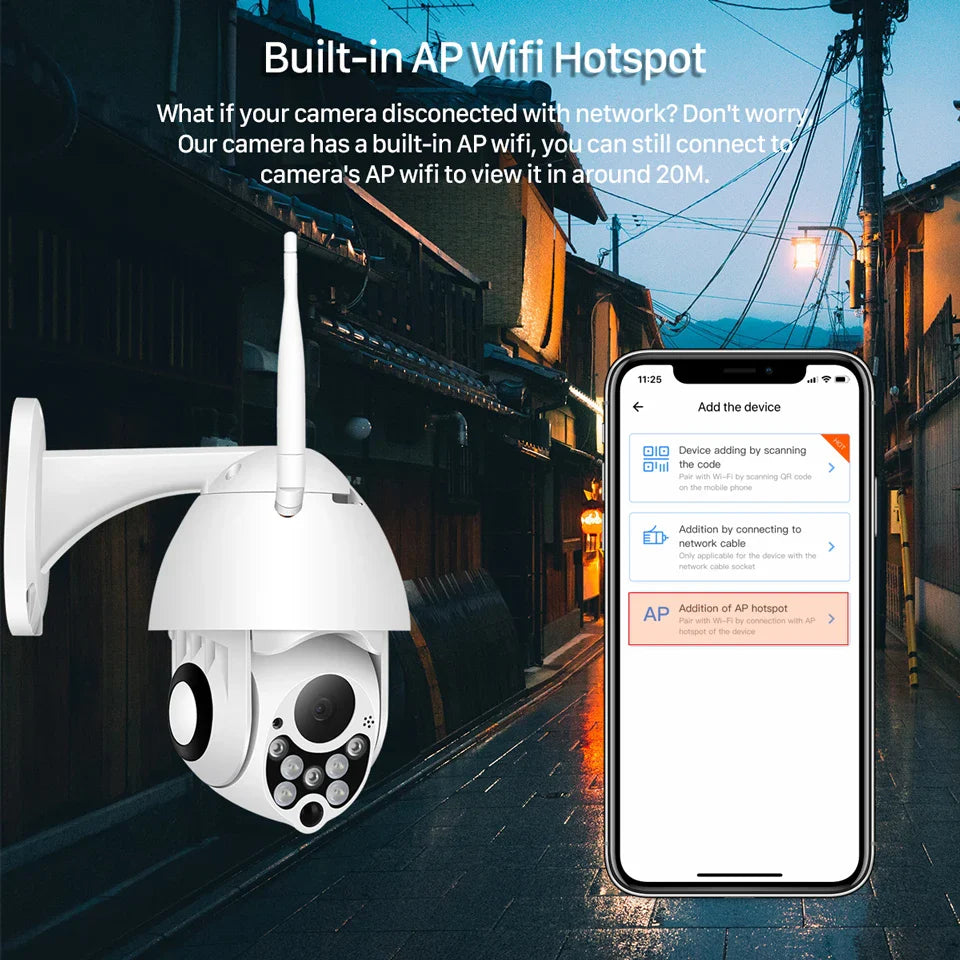 YCC365 Plus 1080P HD Outdoor WiFi PTZ Security Camera – Waterproof CCTV Surveillance with 4X Zoom & Smart Motion Tracking