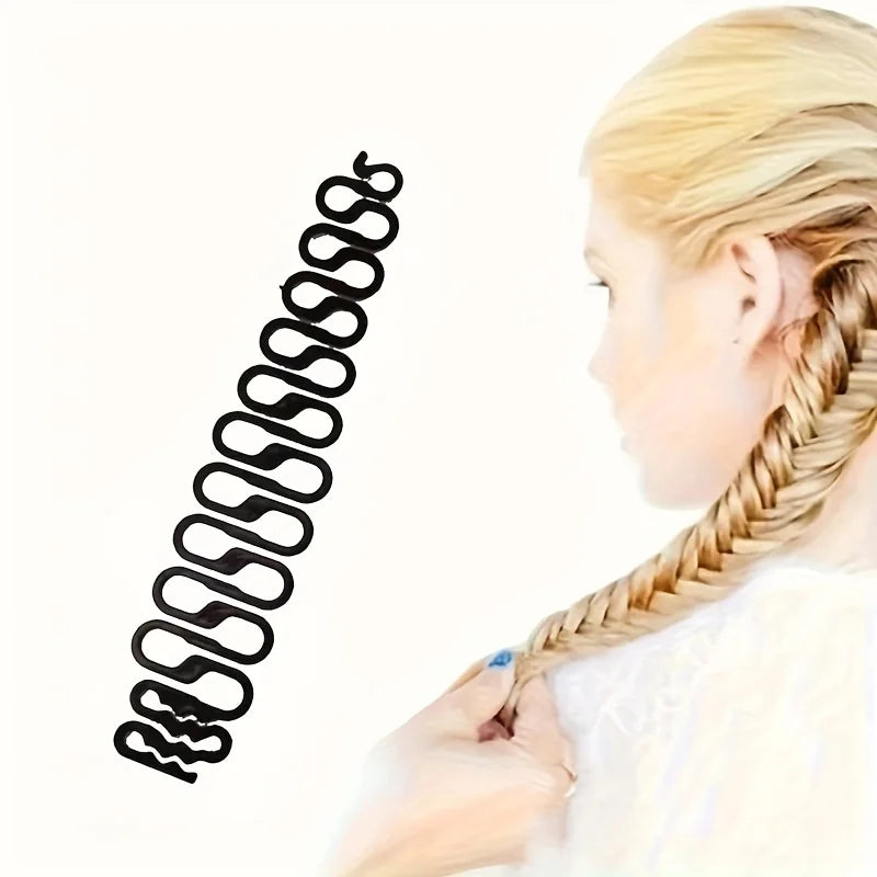 3-Piece Fishbone Weaving Tool Set – Easy Magic Curls & Braids Styling Accessories for Elegant Ponytails