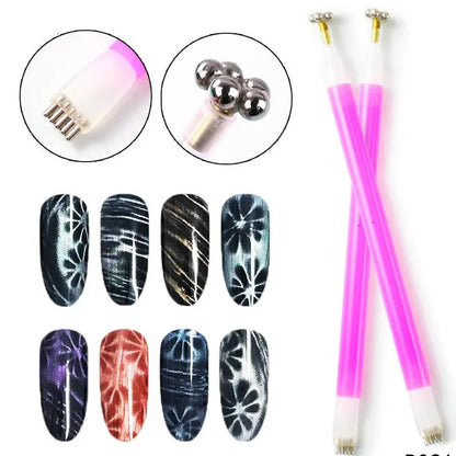 4Pcs Multi-Functional Nail Art Magnet Bars – Crystal Gel Polish Pattern Magnetic Enhancement Tools