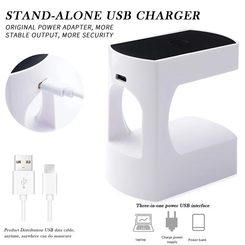 6-LED Mini Nail Drying Lamp - USB UV Gel Polish Curing Light for Manicure & Home or Travel Use