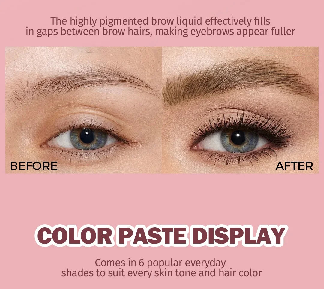 Wild 3D Eyebrow Pencil – Square Angled Brush Velvet Brow Dye Cream, Waterproof & Anti-Smudge Tint Pen