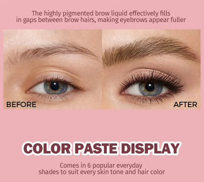 Wild 3D Eyebrow Pencil – Square Angled Brush Velvet Brow Dye Cream, Waterproof & Anti-Smudge Tint Pen