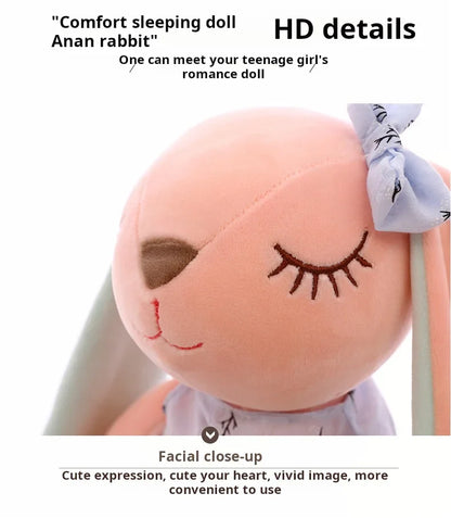 Cute Rabbit Plush Toy – Soft Pink Heart Stuffed Animal with Long Ears, Throw Pillow & Kids Room Decor Gift