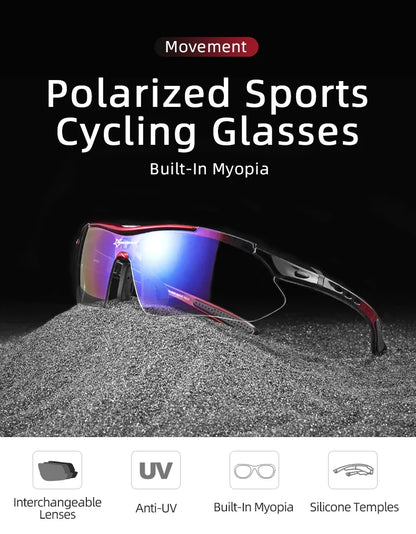 ROCKBROS Cycling Sunglasses — Polarized Photochromic MTB Sports Goggles with 5/3 Lenses