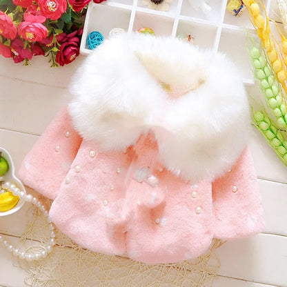 Winter Girls’ Cloak Coat - Thick Warm Cotton Cardigan Jacket for Baby & Kids
