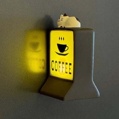 Coffee Shop Magnetic Fridge Stickers – Creative Convenience Store Light Signs, Luminous 711 Light Box Home Decor