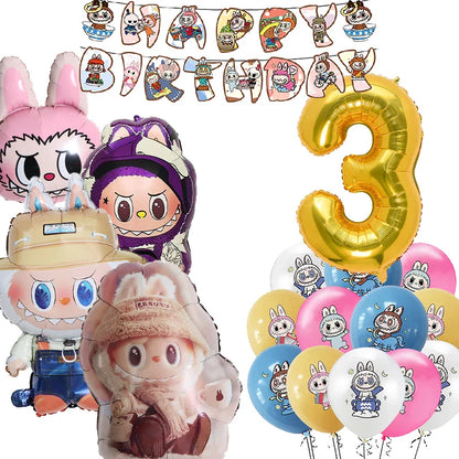 Doll Birthday Party Supplies – Disposable Tableware, Balloons, Banner & Stickers