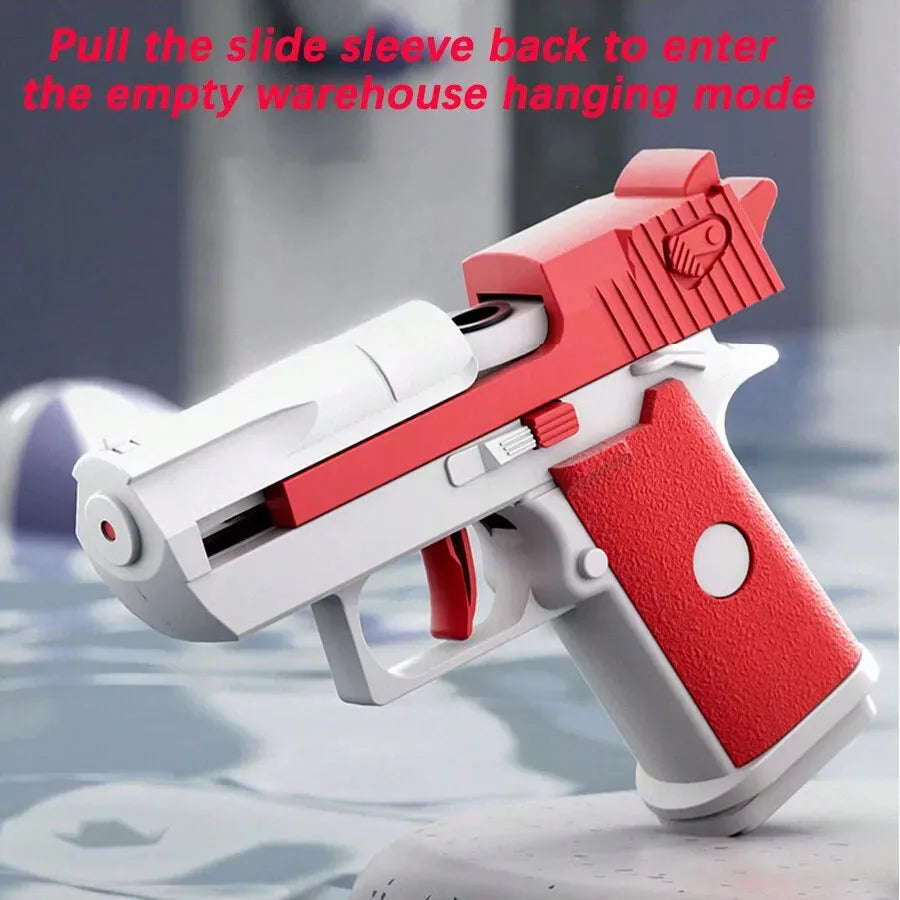 Kids Summer Mini Desert Eagle Water Gun – Mechanical Continuous Firing Small Pistol for Beach & Pool Play