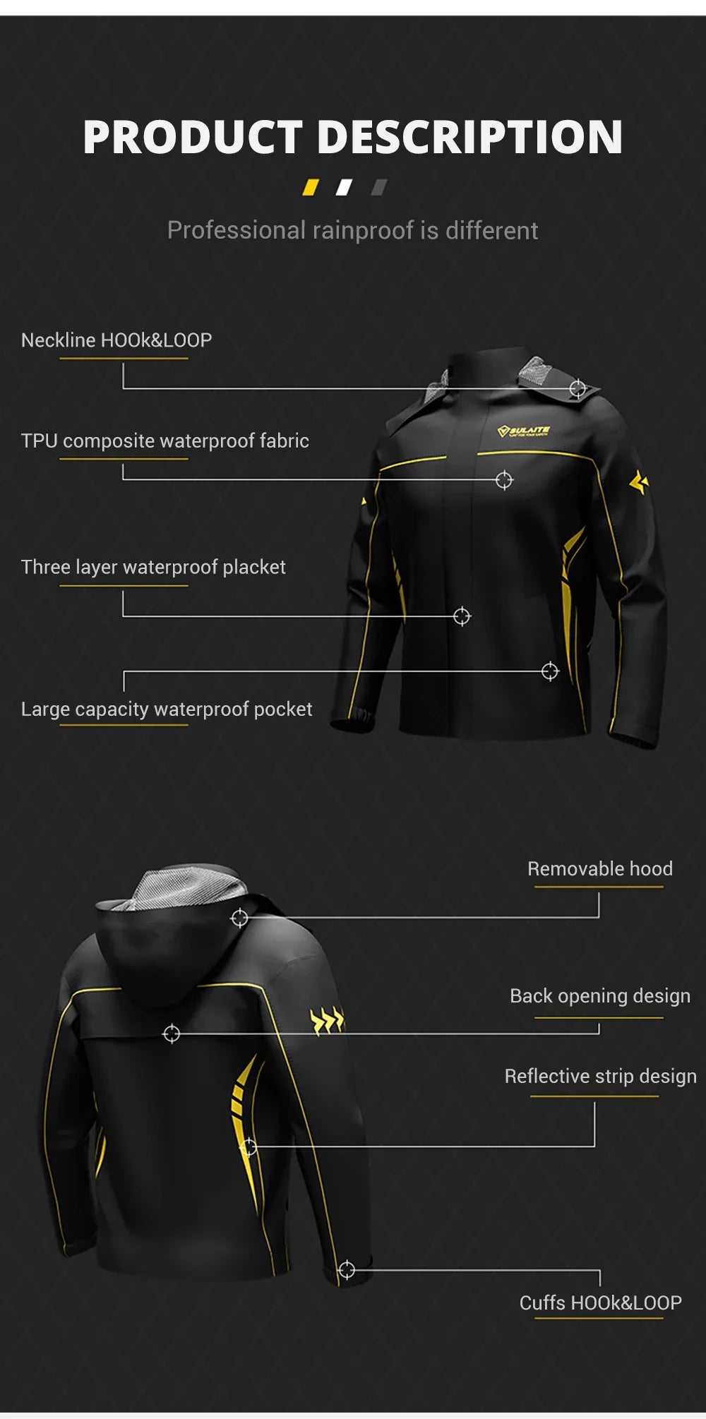 Motorcycle Raincoat Suit - Rainstorm Prevention Jacket & Pants, Camping, Hiking, Fishing, Moto Rain Gear for Riders