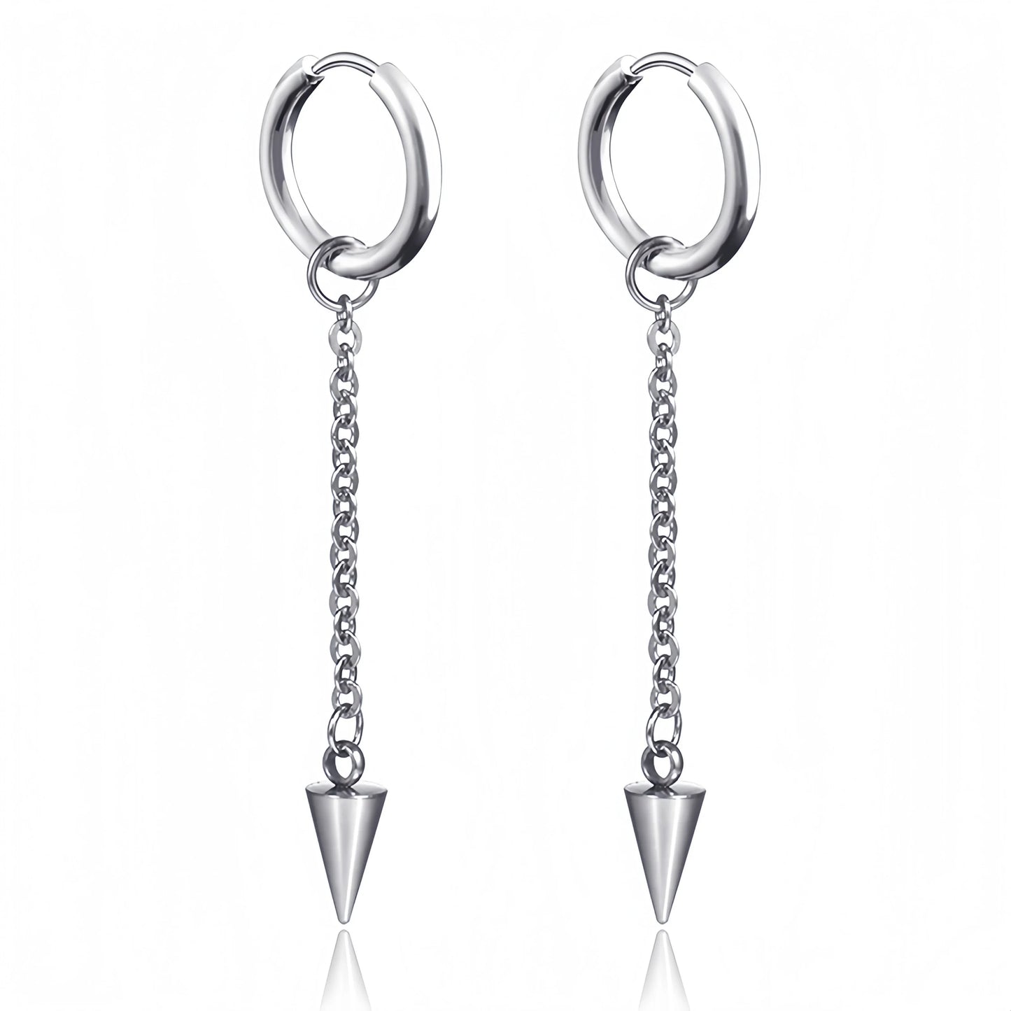 Long Hanging Cross & Leaf Hoop Earrings – Vintage Stainless Steel Hip Hop Unisex Jewelry Accessories