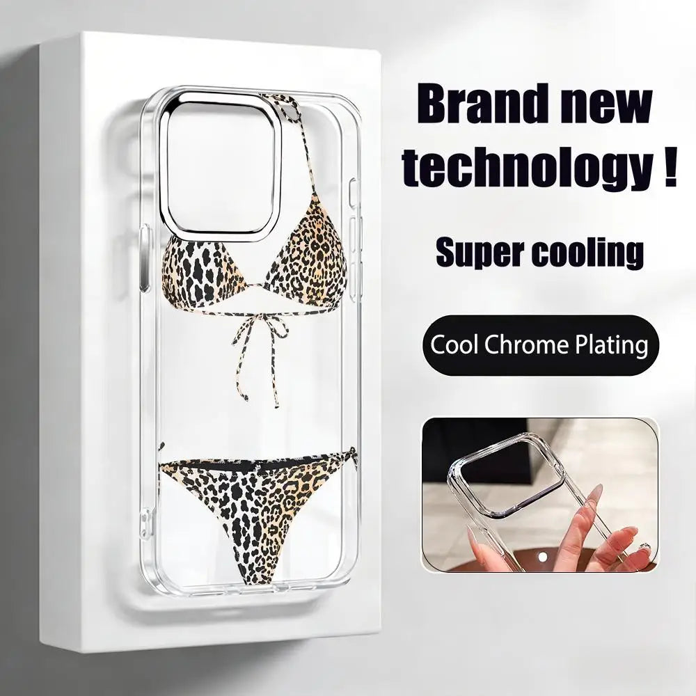 Funny Pattern iPhone Case - Transparent Protective Cover with Chrome Button & Camera Ring