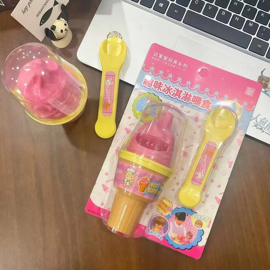 Food Pretend Play Toy - Creative Cone Pudding Simulation Toy for Kids Role Play & Decoration