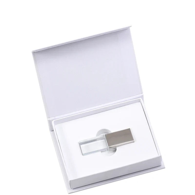 USB 2.0 Crystal Flash Drive - 4GB-128GB High-Speed Memory Stick, Wedding Gift & Photography Pendrive