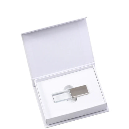 USB 2.0 Crystal Flash Drive - 4GB-128GB High-Speed Memory Stick, Wedding Gift & Photography Pendrive