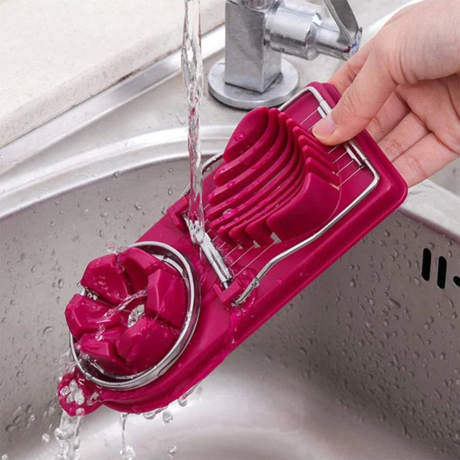 Multifunctional 2-in-1 Egg Cutter — PP Base with Stainless Steel Wire, High-Quality Hanging Kitchen Tool