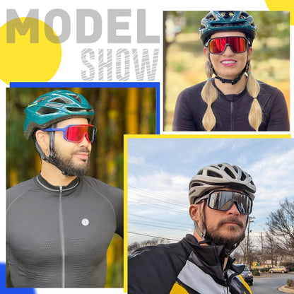 SCVCN Cycling Sunglasses for Men and Women - MTB Road Bike, Driving Goggles, Outdoor Sports Running Glasses UV400, Hiking Eyewear