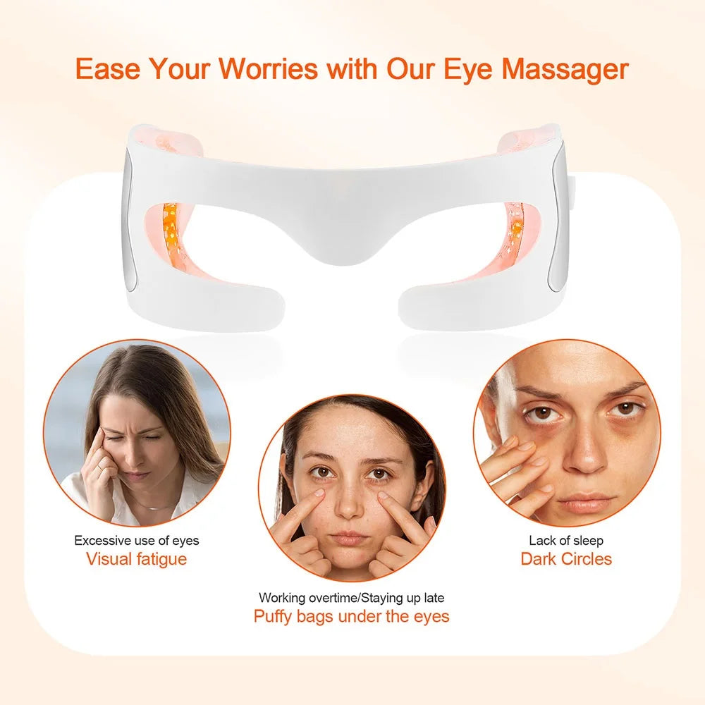 Eye Massager with Hot Compress – Vibration Therapy for Eye Fatigue Relief & Relaxation