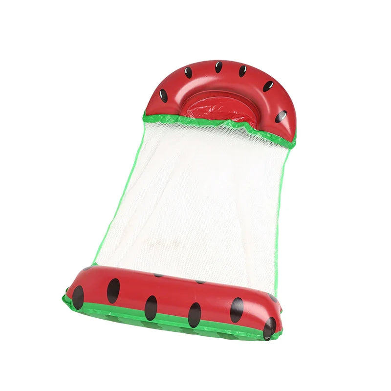 PVC Summer Inflatable Floating Row: Foldable Swimming Pool Water Hammock - Air Mattress Bed for Beach Water Sports Lounger Chair