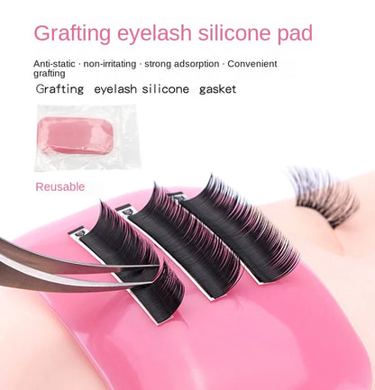 Eyelash Extension Forehead Sticker Pad – Silicone Pink Transparent Lash Tray & Pallet Holder for Makeup