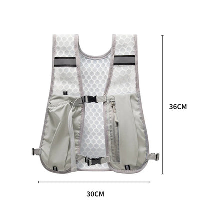 Lightweight Reflective Running & Biking Vest – Hydration Pack with Water Bottle Holder & Phone Storage Chest Bag