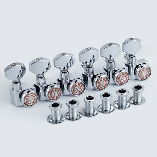 GUYKER 6R/6L Locking Guitar Machine Heads — Chrome Tuning Pegs, No-Screw Tuners
