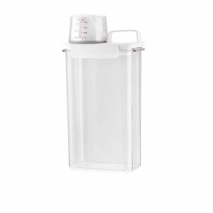 Airtight Laundry Detergent Dispenser – Clear Powder & Liquid Storage Container with Lid Jar