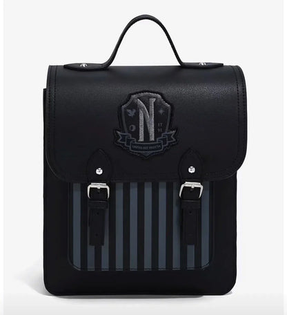 Wednesday Addams Backpack — Schoolgirl Nevermore College Cosplay Messenger Bag for Kids & Fans Gift