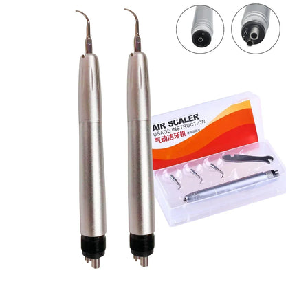 2/4 Holes Dental Ultrasonic Air Scaler Handpiece – Teeth Whitening & Cleaning Tool with 3 Tips for Dentists & Clinics