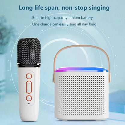 New Karaoke Machine - Portable Bluetooth Speaker System with Subwoofer, 1-2 Wireless Microphones, and Music Player for Adults and Kids!