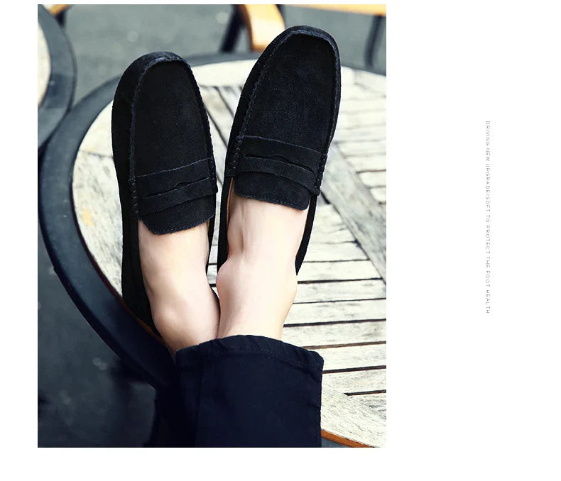 Men's High-Quality Leather Loafers – Casual Moccasins Slip-On Flats, Fashion Driving Shoes, Size 38-49