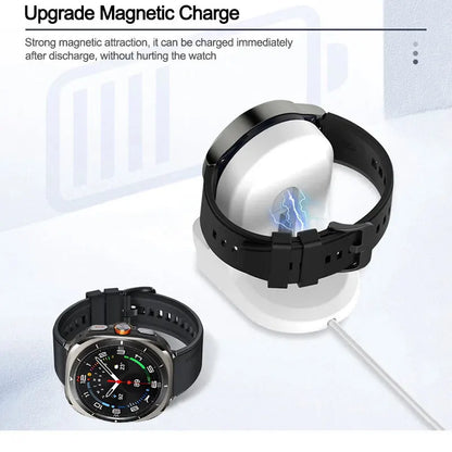 Silicone Charger Dock Holder — Samsung Galaxy Watch Ultra 47mm & Galaxy Watch 7/6/5/5 Pro Stand with USB Cable