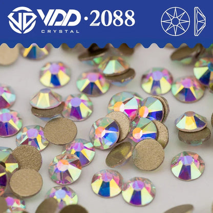 VDD AAAAA Crystal Flatback Rhinestones - SS16-SS30 16-Cut Gems for DIY Crafts & Nail Art Decoration