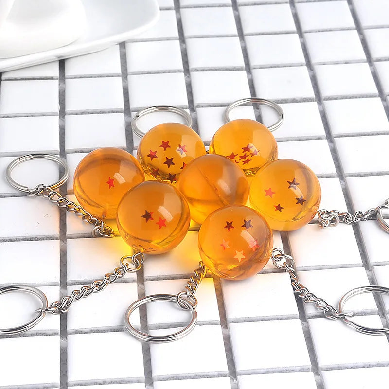Japanese Anime Dragon Ball Z Stars Keychain Figures – Series 1-7 Pendant Toy Car Keyring, Cosplay Party Gift