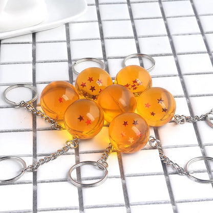 Japanese Anime Dragon Ball Z Stars Keychain Figures – Series 1-7 Pendant Toy Car Keyring, Cosplay Party Gift