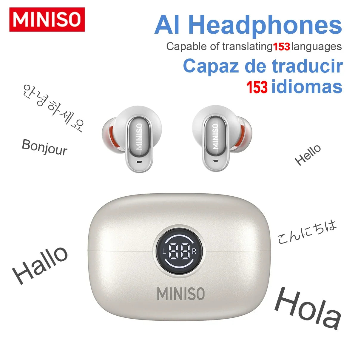 MINISO MS105 Wireless Earbuds - Bluetooth In-Ear Headphones with Soft Fit Design & IPX5 Waterproof Protection