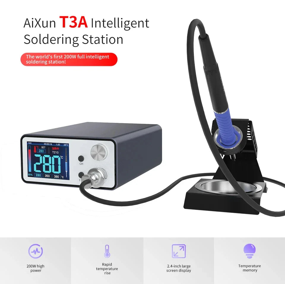 Aixun 200W T3A Smart Soldering Station – T12/T245 Handle for PCB & BGA Motherboard Welding Repair Tools
