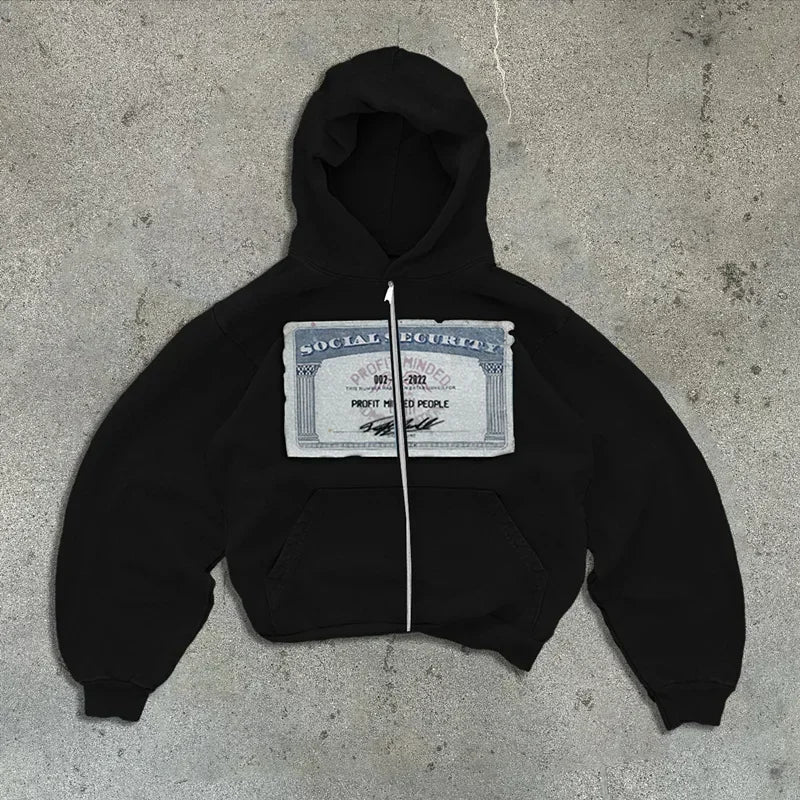 Y2K Retro Autumn Hoodies for Men & Women – Personalized Printed Street Style Long Sleeve Hooded Cardigan