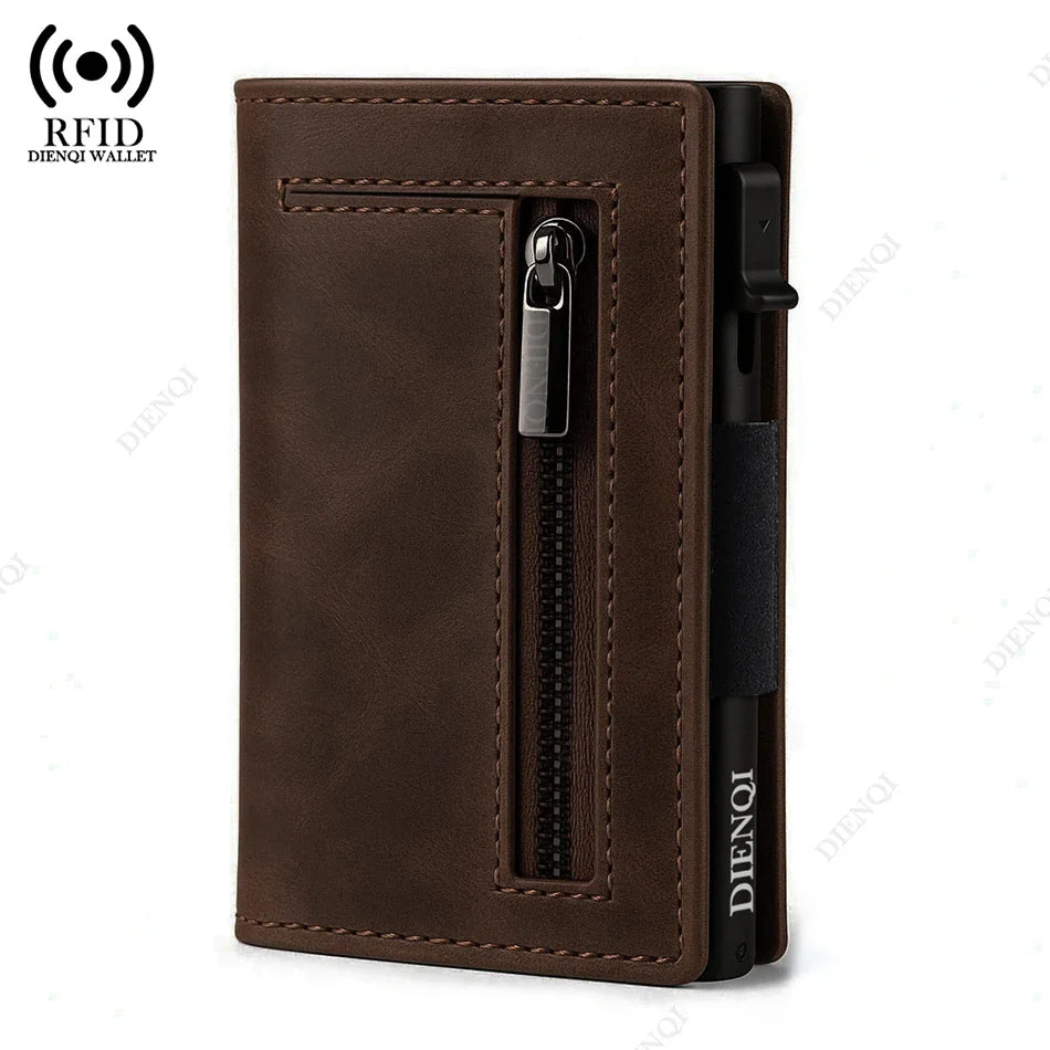 Luxury RFID Blocking Metal Card Holder – Slim Aluminium Wallet for Men, Minimalistic Credit Card & Money Bag