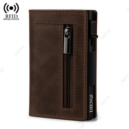 Luxury RFID Blocking Metal Card Holder – Slim Aluminium Wallet for Men, Minimalistic Credit Card & Money Bag
