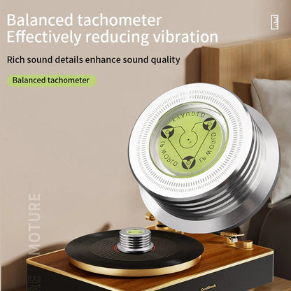 YYAUDIO Universal 50Hz LP Vinyl Record Stabilizer — Aluminum Alloy Turntable Weight Clamp with Level for Music Players