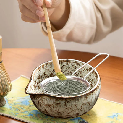 6PCS Japanese Matcha Tea Set – Bamboo Whisk, Teaspoon, Bowl & Whisk Holder for Tea Lovers, Tea-Making Tools