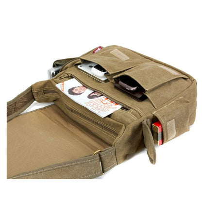 Men’s Vintage Canvas Crossbody Messenger Bag – Casual Travel Shoulder Bag, High-Quality Everyday Use