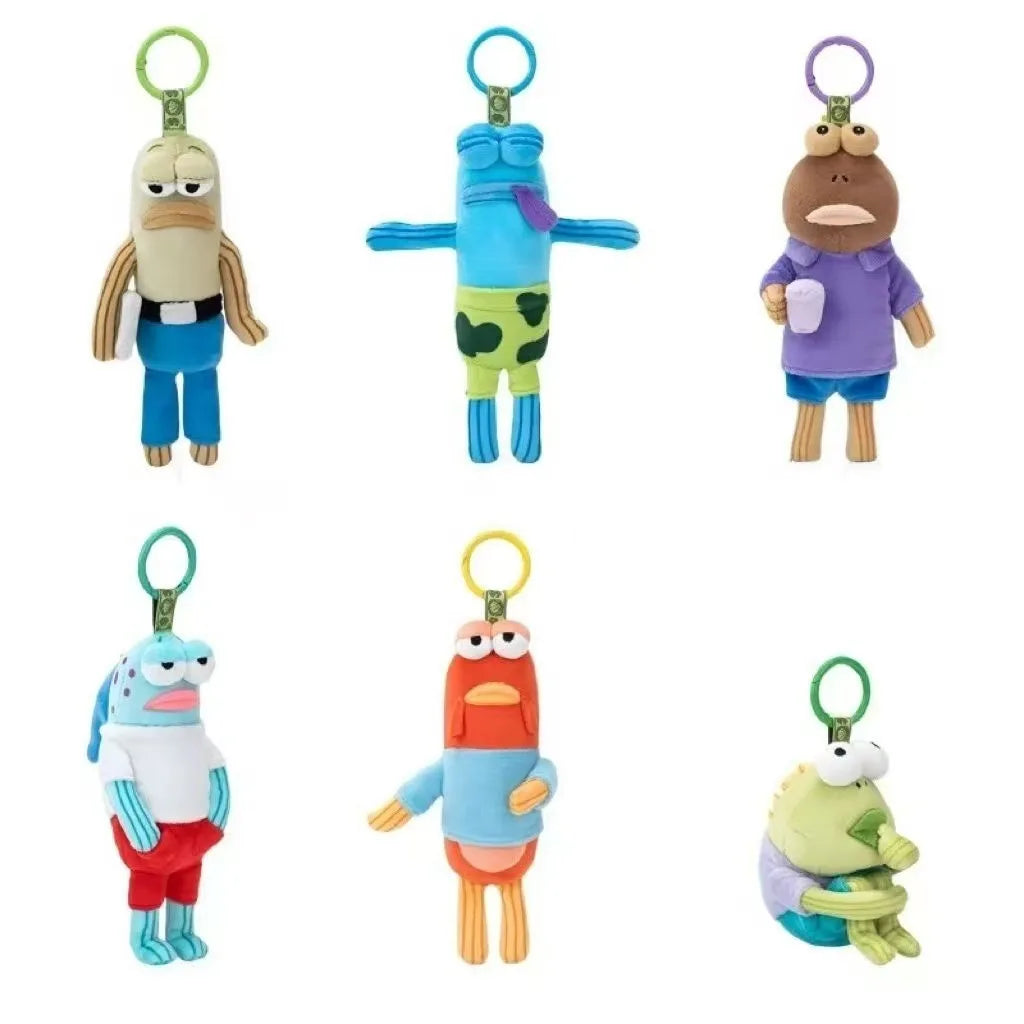 SpongeBob Ugly-Cute Fish Plush Keychain - Funny Kawaii Bag Charm & Gift Decoration