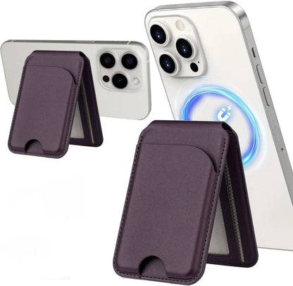 Minisopuru Magnetic Wallet & Phone Stand – Lightweight MagSafe Leather Card Holder for iPhone 12, 14, 15, 16